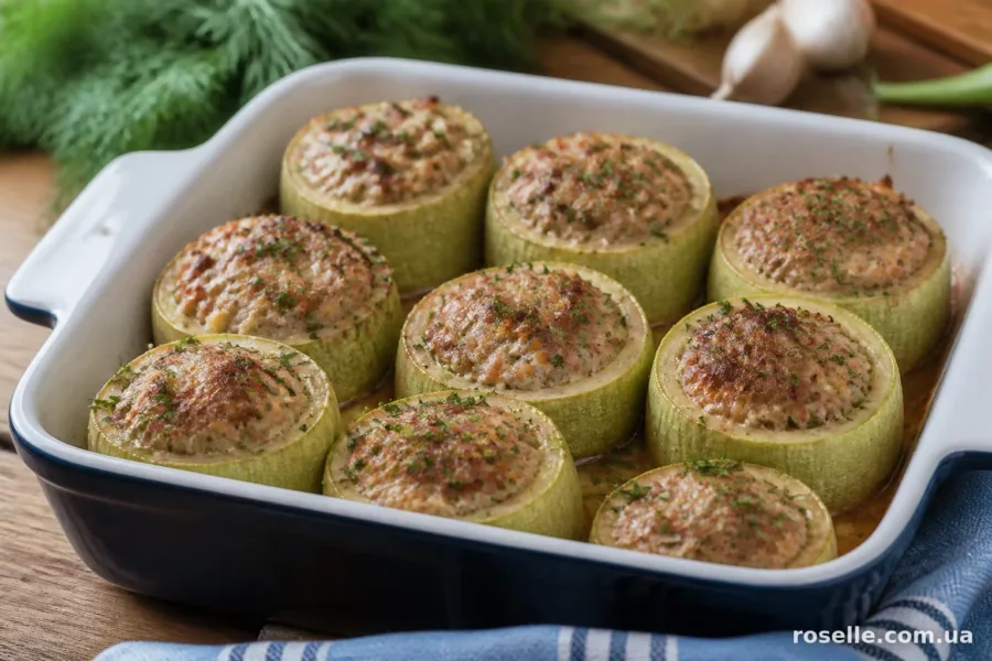 Кабачкові кульки з фаршем у духовці